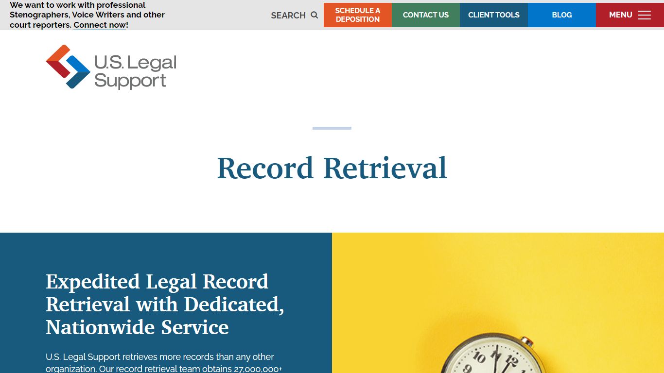 Record Retrieval Service: All Record Types | U.S. Legal Support